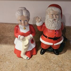 Vintage Ceramic Santa & Mrs. Claus
